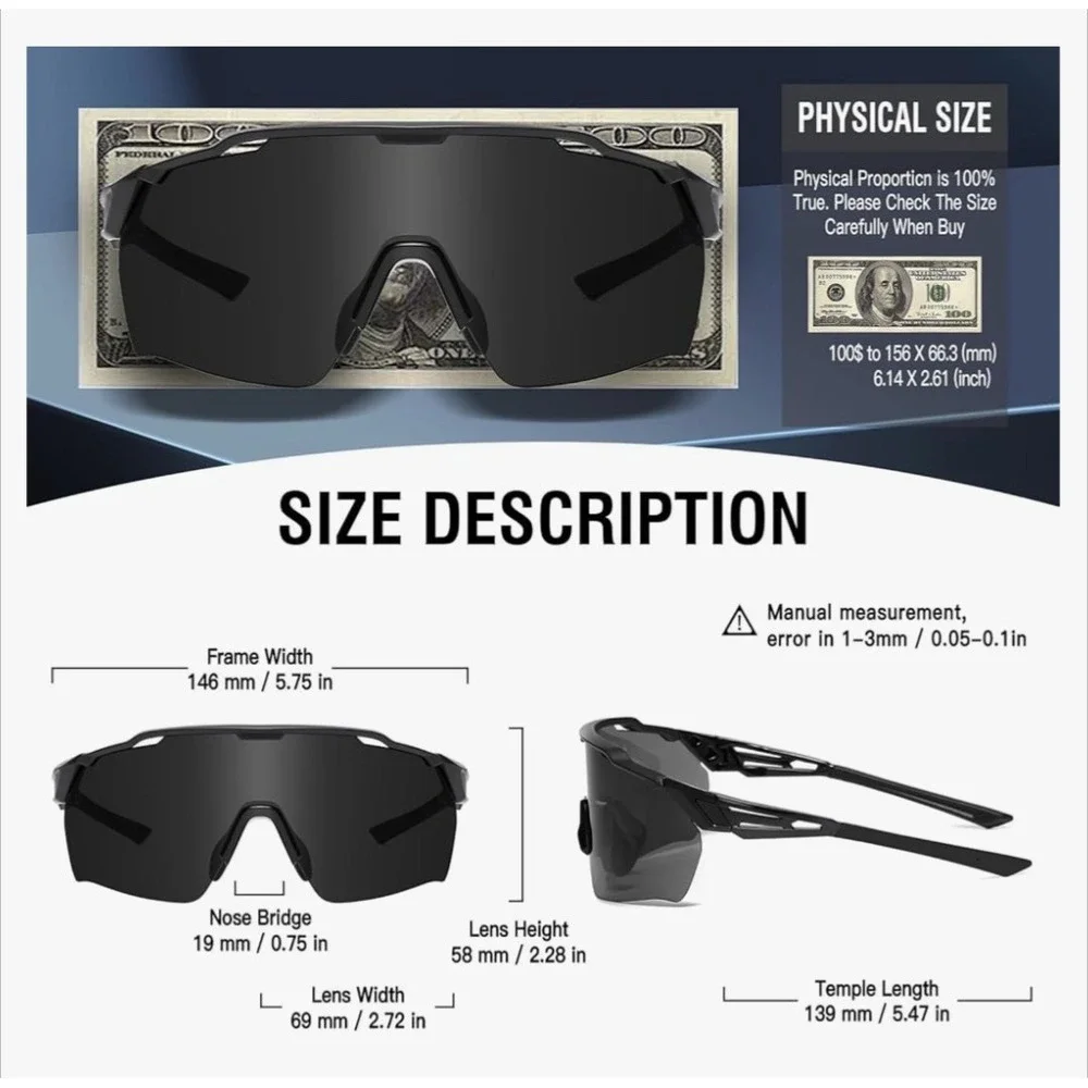 DUCO Unisex‎ Sunglasses for Sports uv 400 Protection